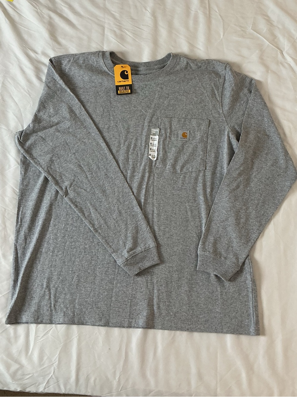 Carhartt Women’s Heavyweight Long Sleeve Pocket T-Shirt Gray XL